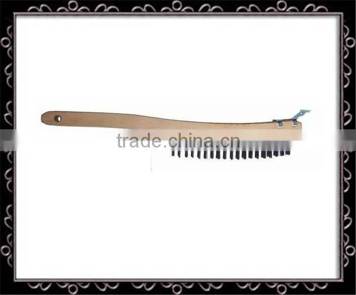 stainless steel wire brush with scraper