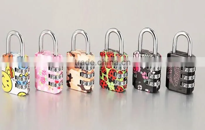 Colored mini 3 digit changing combination decorative lock