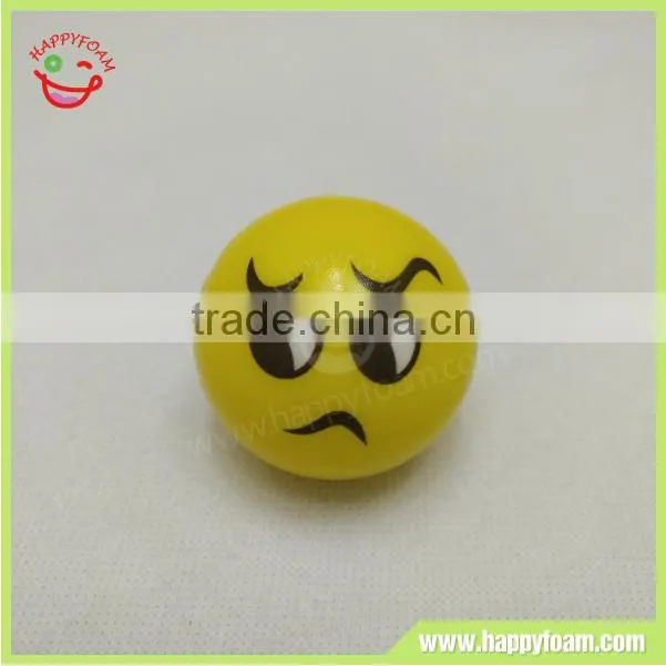 Hot selling Facial emoji annoy PU foam stress squeeze ball toy