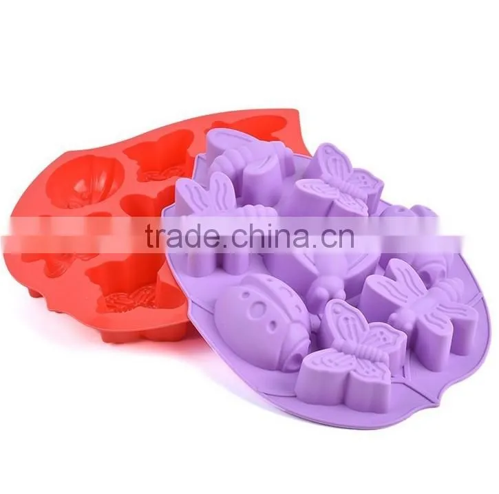 11022 butterfly bee shape silicone chocolate cake molds offered by Zibo Nicole manufacture