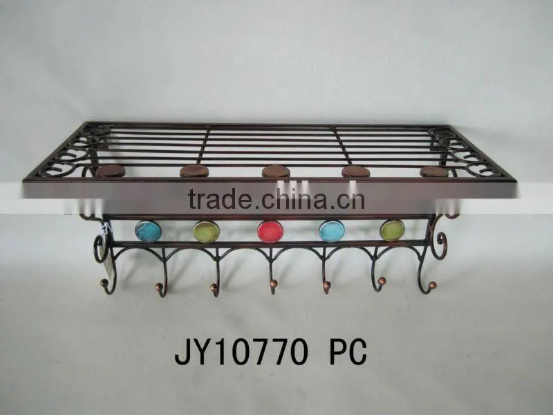 Decorative Metal Wall hook with wooden plague