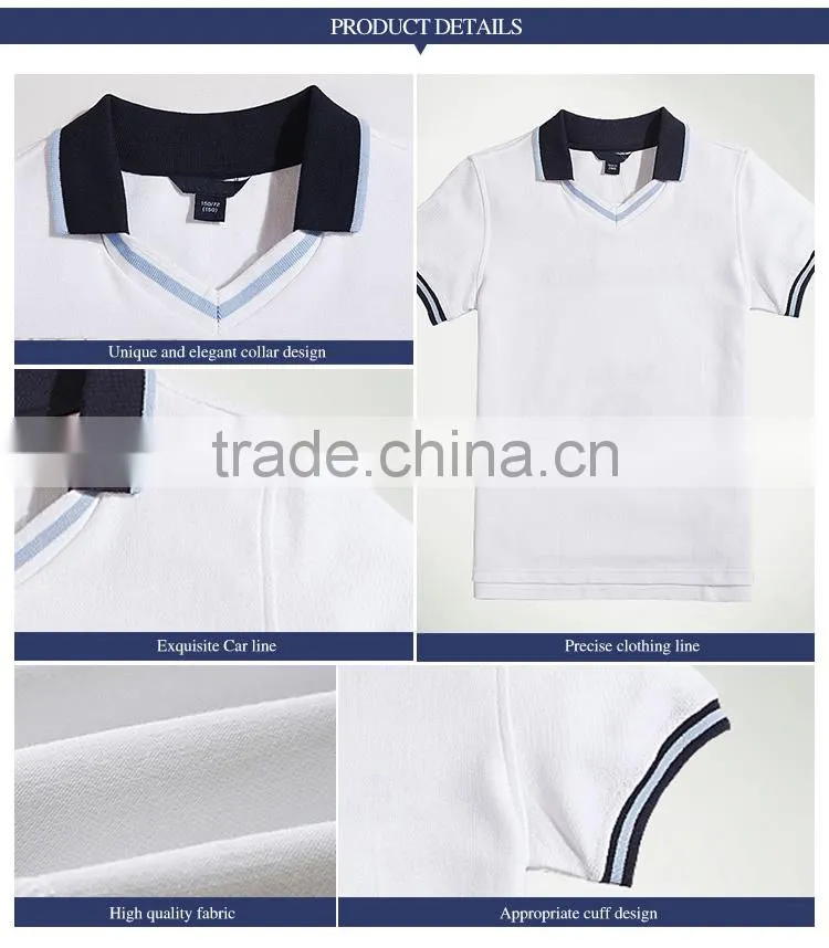 British student boys T-shirt polo shirt, V collar college, short sleeved Sweat can custom