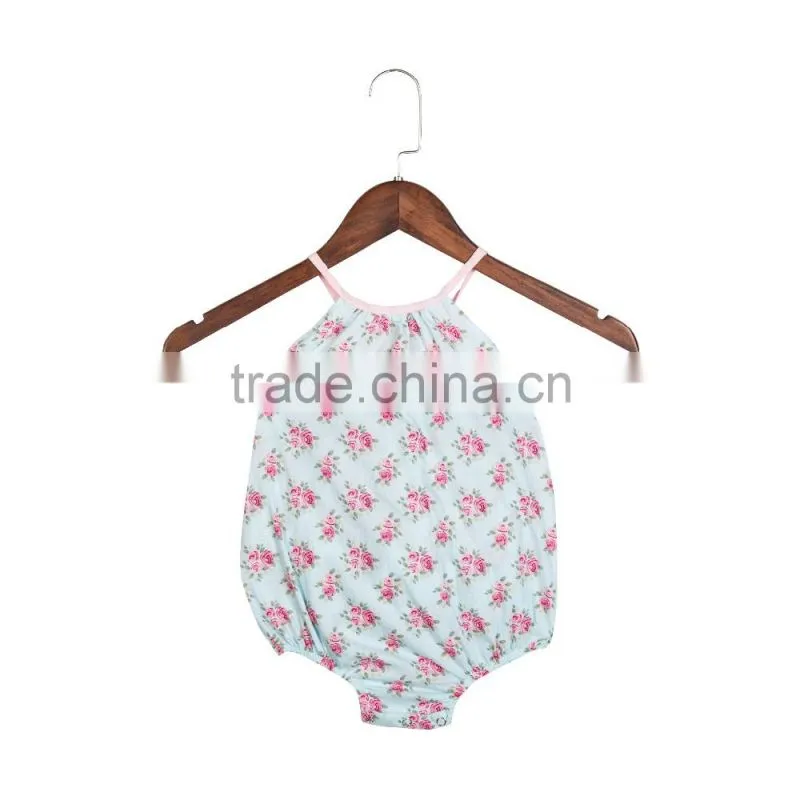 Summer hot sale infant and toddlers clothing romper boutique baby girl floral bubble romper