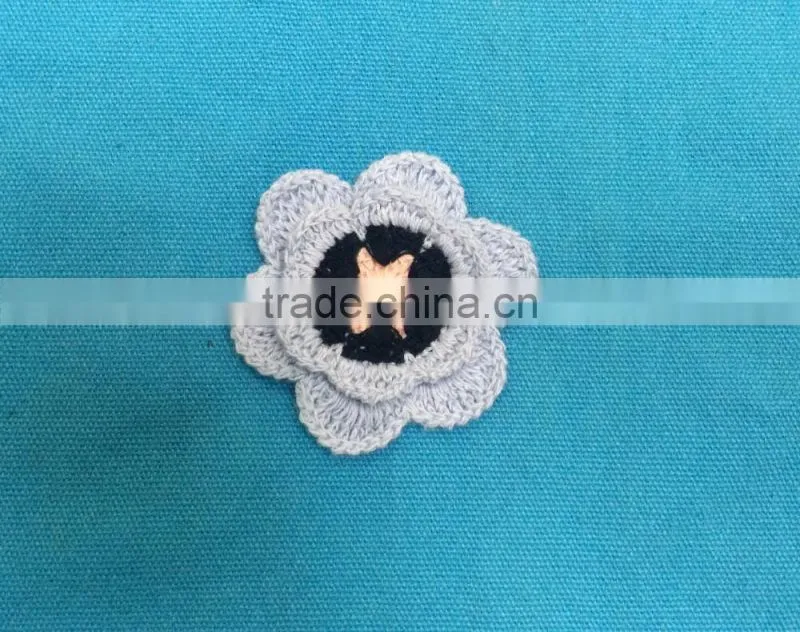 machine crochet flower applique