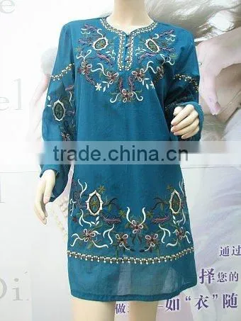 woman embroidery jumper long blouse