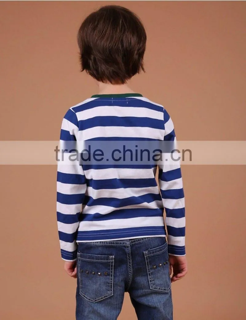 Custom kids striped sleeves t shirt wholesale