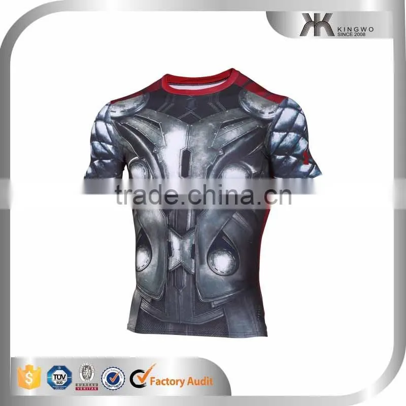 dye sublimation over all tshirt printing superman print t-shirt for men