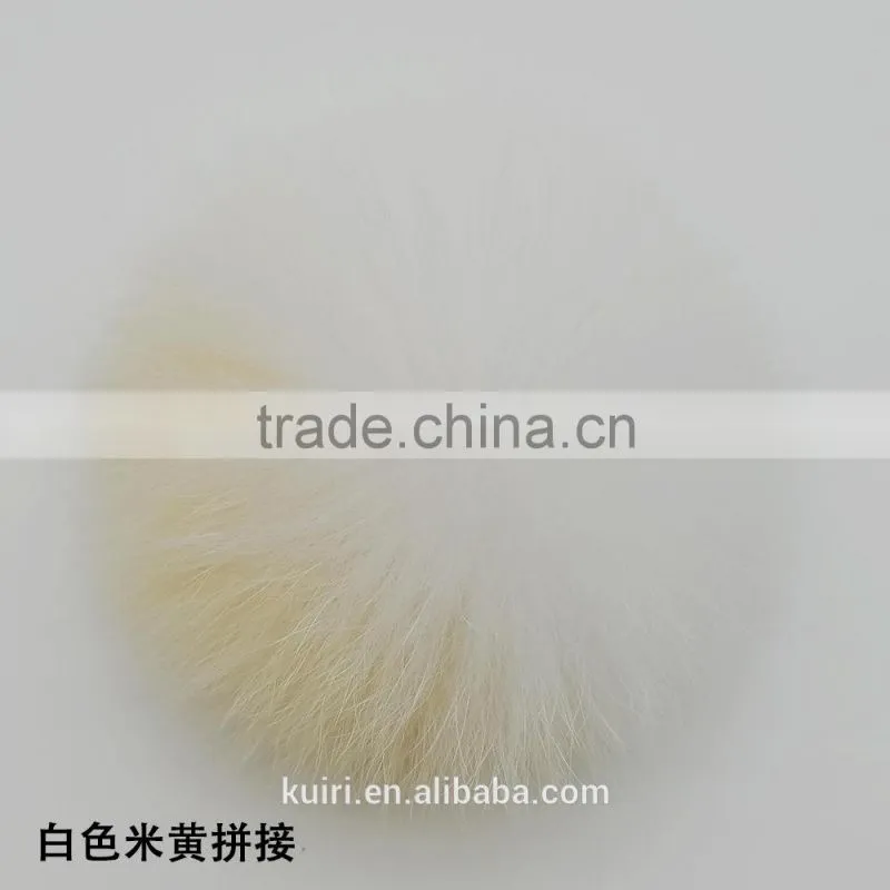 Multicolor genuine fox pom poms with 12cm