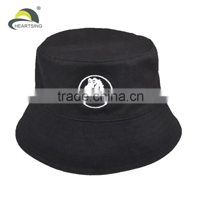 100 cotton cheap black men wholesale custom embroidered bucket hats
