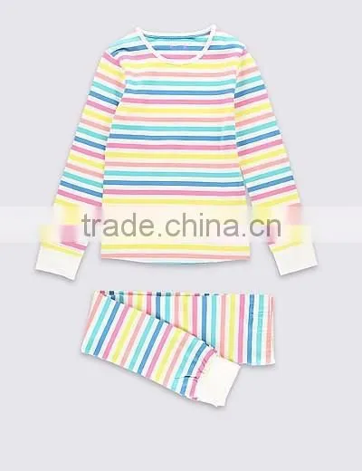 1532 100% cotton stripe children's pajamas, children's clothing