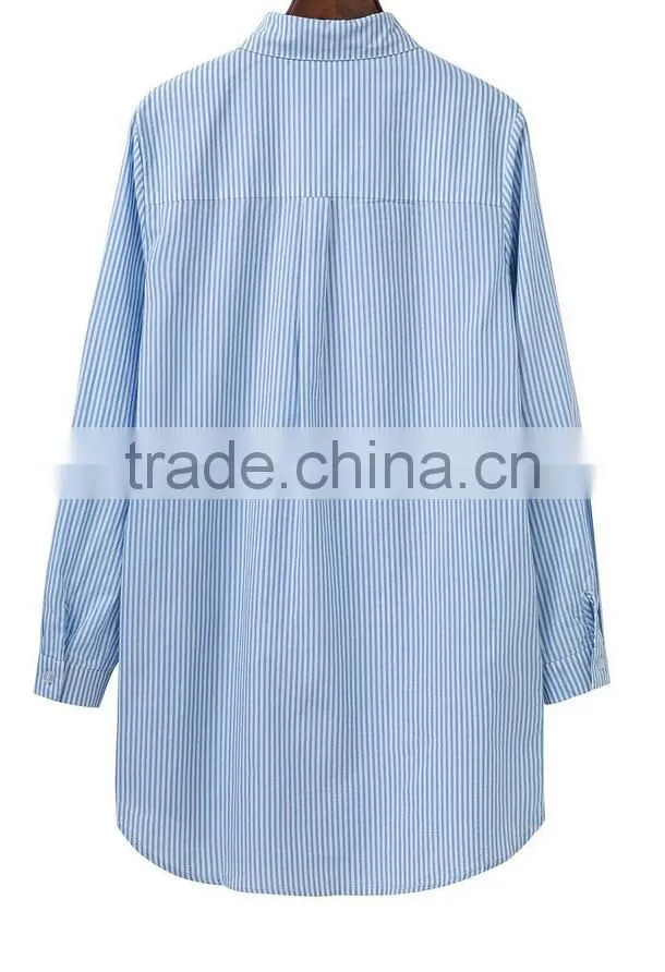 Runwaylover EY2328B 2017 lastest styles fashion design ladies long loose blouse