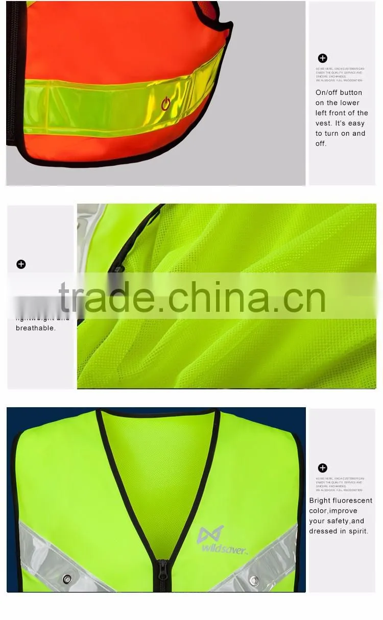 Hi Vis Security Flashing Warning Road Uniform Vest for Mens