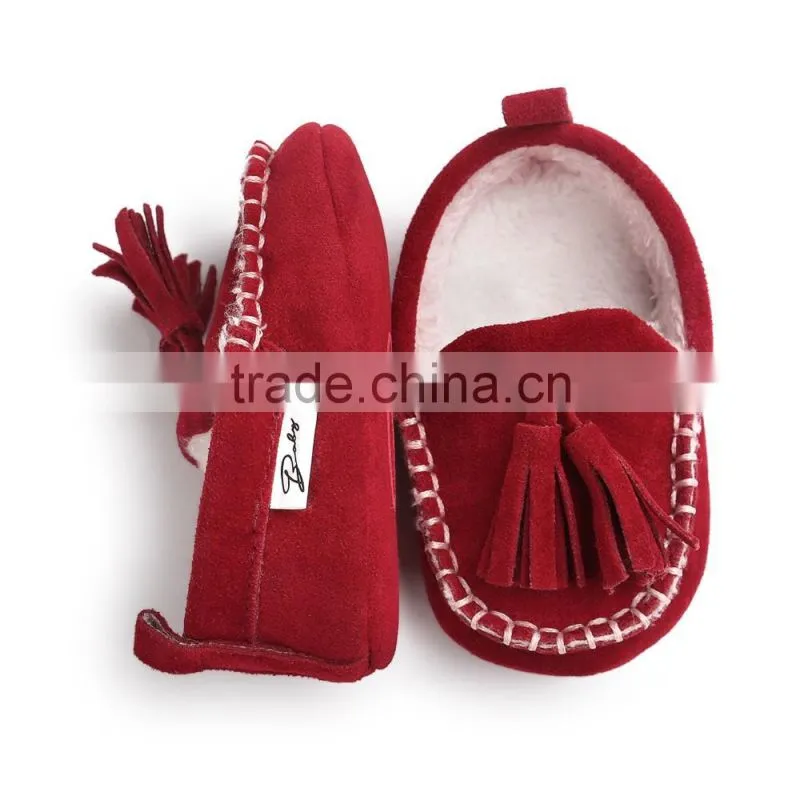 6 colors suede fabric, soft sole baby moccasins