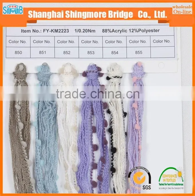 China factory wholesale acrylic polyester blended fancy yarn used for knitting scarf