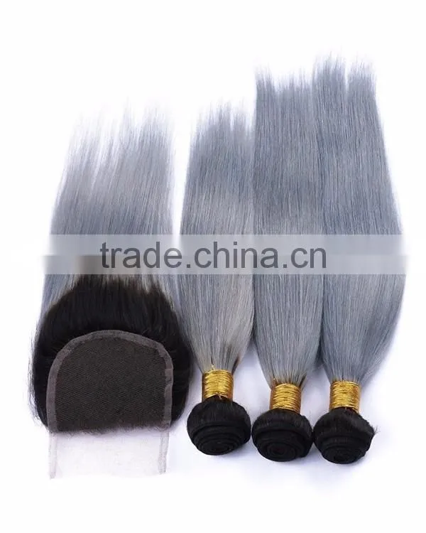 Alibaba wholesale hair color 1b/grey , Peruvian hair