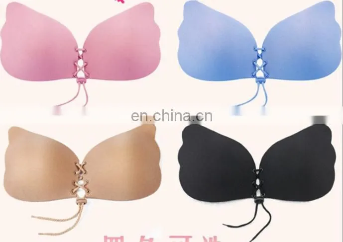 Sexy Push Up Bra Silicone Lace Up Invisible Strapless Bras for Women