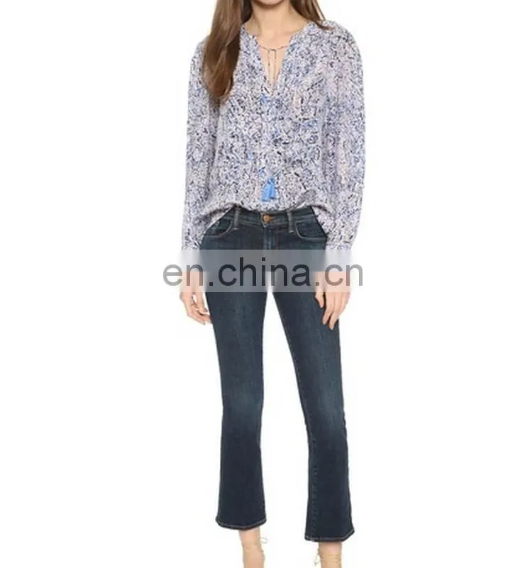 2016 New design floral print woman shirt