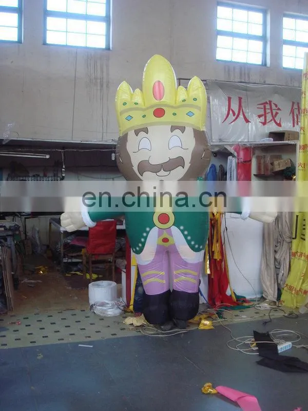 customized popular inflatable cartoon characters of king for advertising