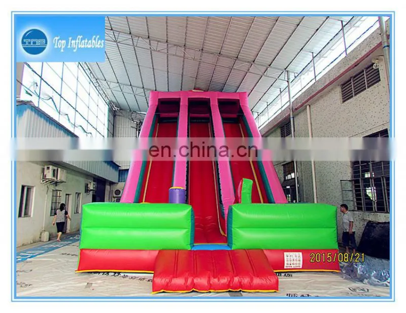 Guangzhou TOP inflatable kids park slides inflatable wide track slide with pool
