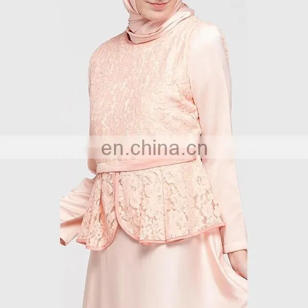 2016 latest design women jubah fashion maxi length peplum waist jubah