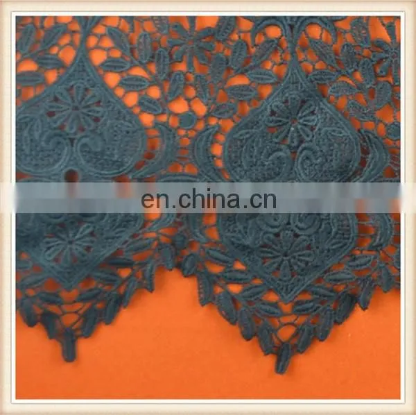 Latest design black crochet lace wholesale guipure lace fabric for dress