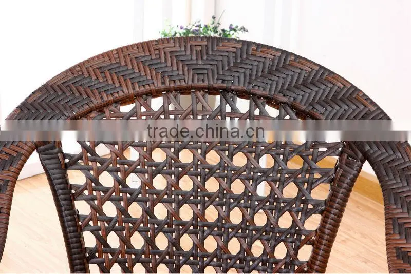 Outdoor RATTAN armchair and round table WITH GLASS TOP