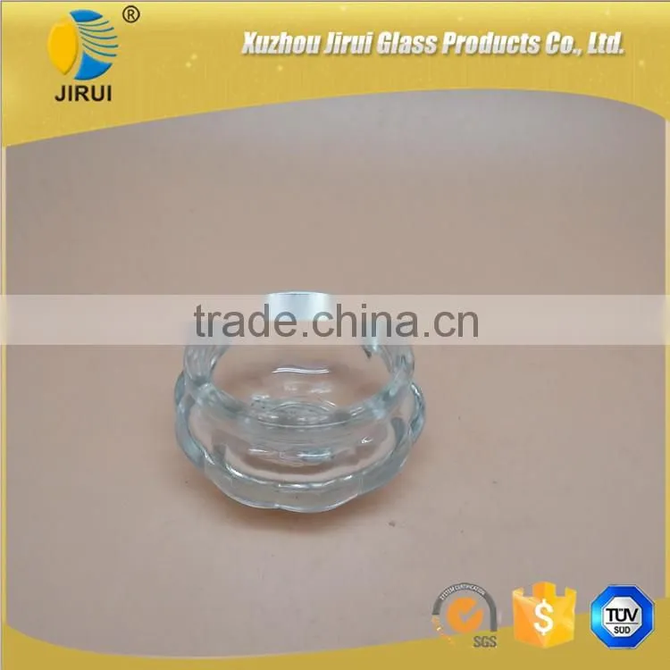 flower shape small glass candle jar