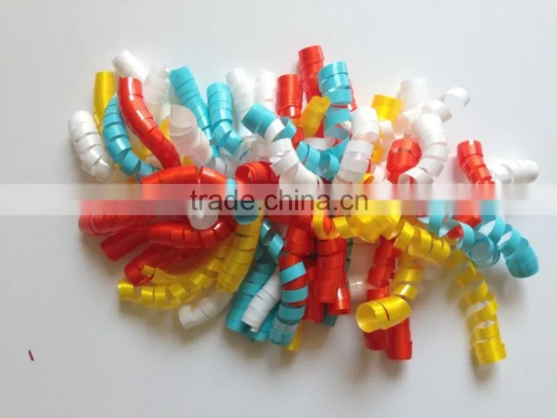 Wholesale High Quality Holiday Decoration Girls Curly Ribbon Bows IN Mixed Color with Clips