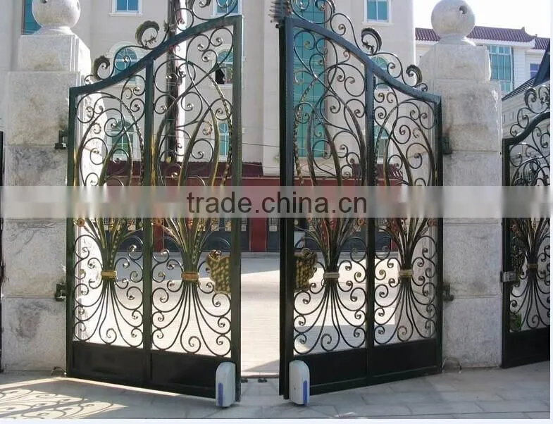 external front metal gates with various nice designs, zinc arc sprayed gates, wrought iron gate