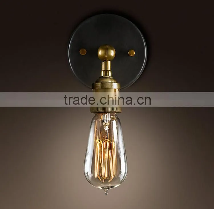 Aged Steel Edison Bulb Wall Light