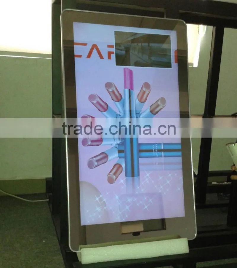 32" Wall Mount Magic Mirror Screen Networking Palyer Lcd Capacitive Touch Screen Computer Kiosk Mirror Display