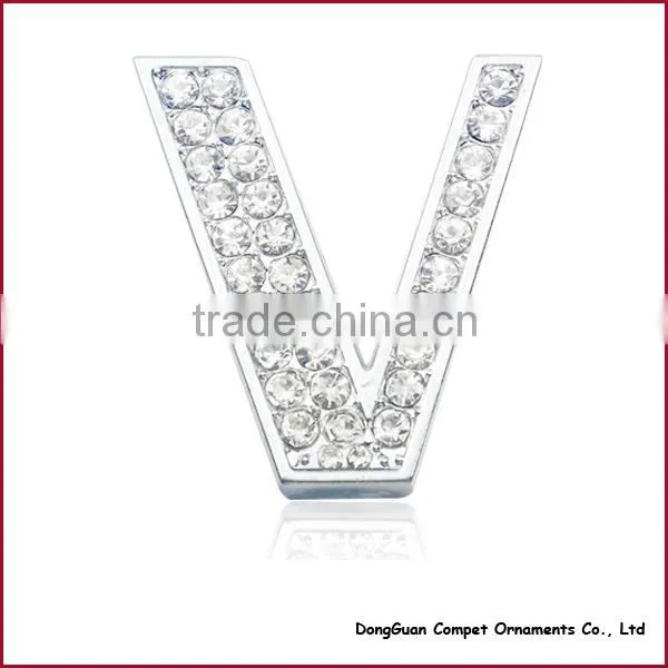 Diy pet Collar Accessories Alloy Alphabets 30mm Full Rhinestone Slide Letters