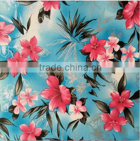 flower printed pattern synthetic leather fabric digital printed pvc leather for wholsale