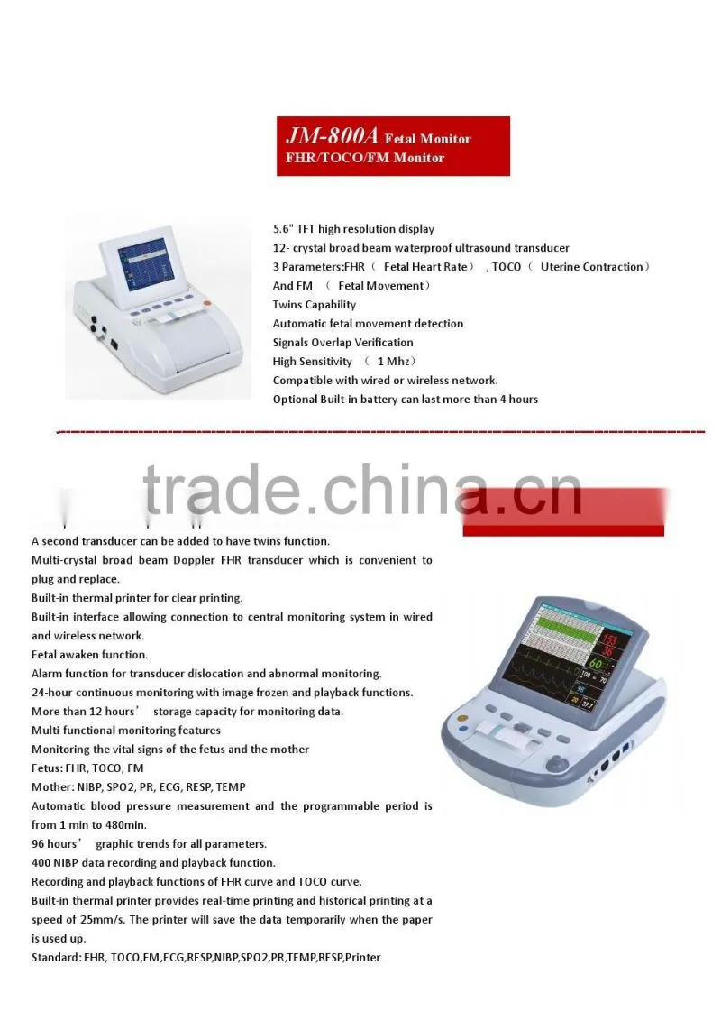 JM-800B Fetal & Maternal Monitor