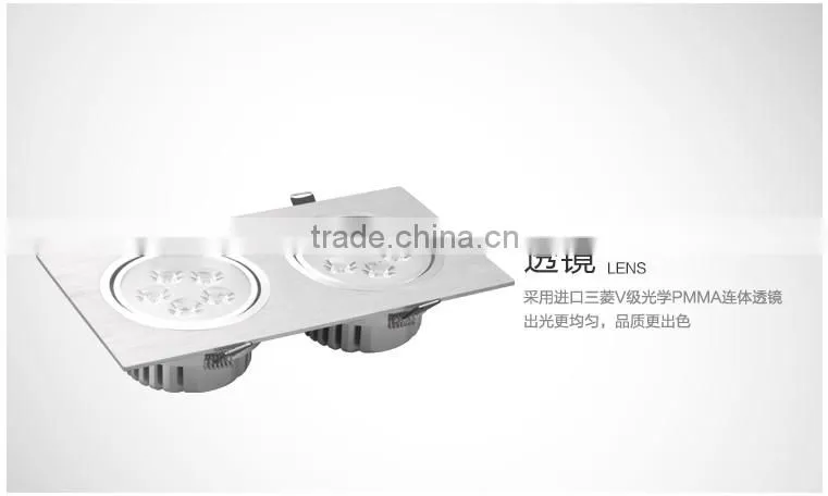 2 Light LED Ceiling Light Grille Lamp 6w 10W 14w 18w 24w 30w 36w LED Downlight