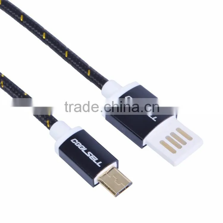 High quality super fast charging Noodle flat 1.5 M dual usb cable micro usb data cable for Samsung
