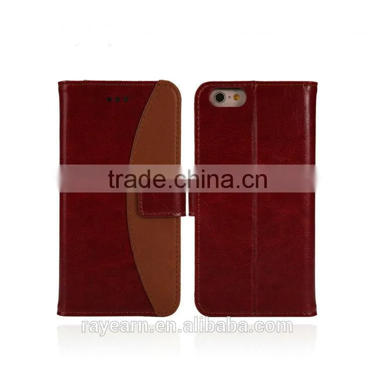 Flip cover leather case compatible with all brands smartphone for apple iPhone with button close