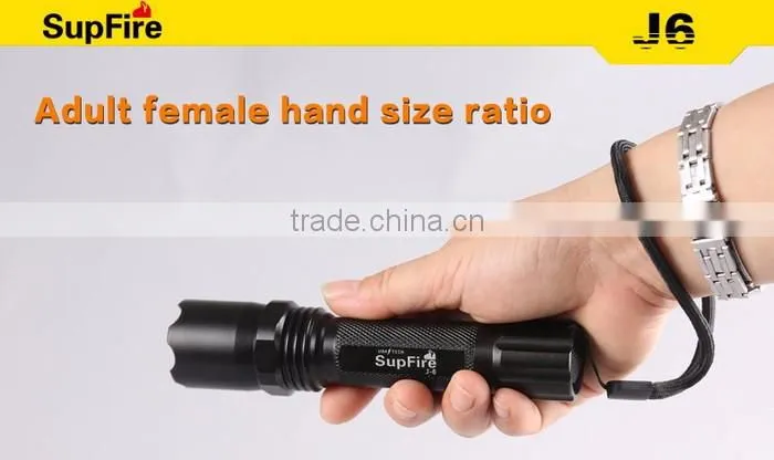 Supfire J6 Rechargeable Led Flashlight 3 Modes Portable Torch