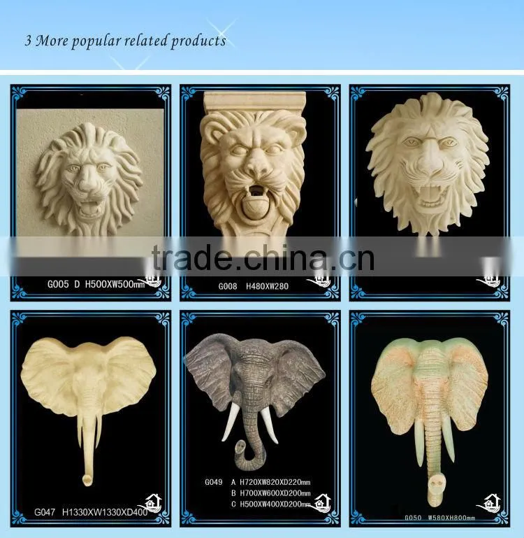 Resin wall animal head sculpture
