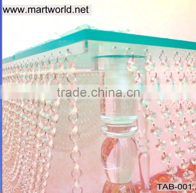 high quality crystal table for wedding cake stands,acrylic wedding table decoration (TAB-001)