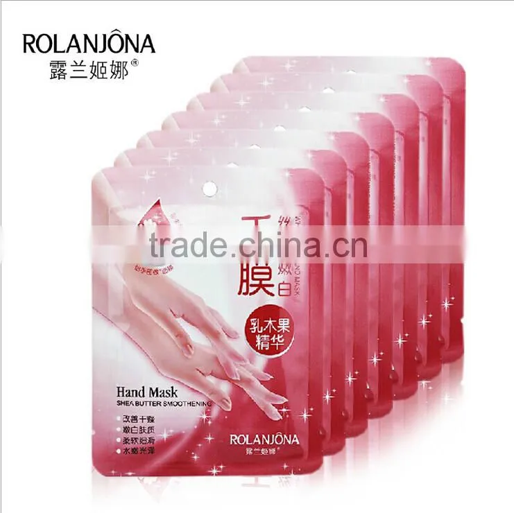 Soft repair desalt splash whitening soothe cracks hand peeling mask Rose whitening peeling moisture hand mask