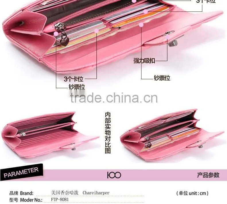 Goat leather wallet Custom new arrival ladies purse, money bag woman wallet, lady wallet