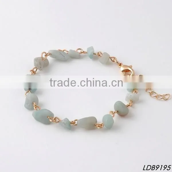 Gold Plated Clear Stone Pendant Bracelets