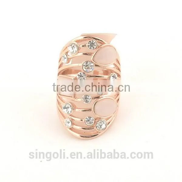 Rhinestones Three Rings a set Crystal Ring