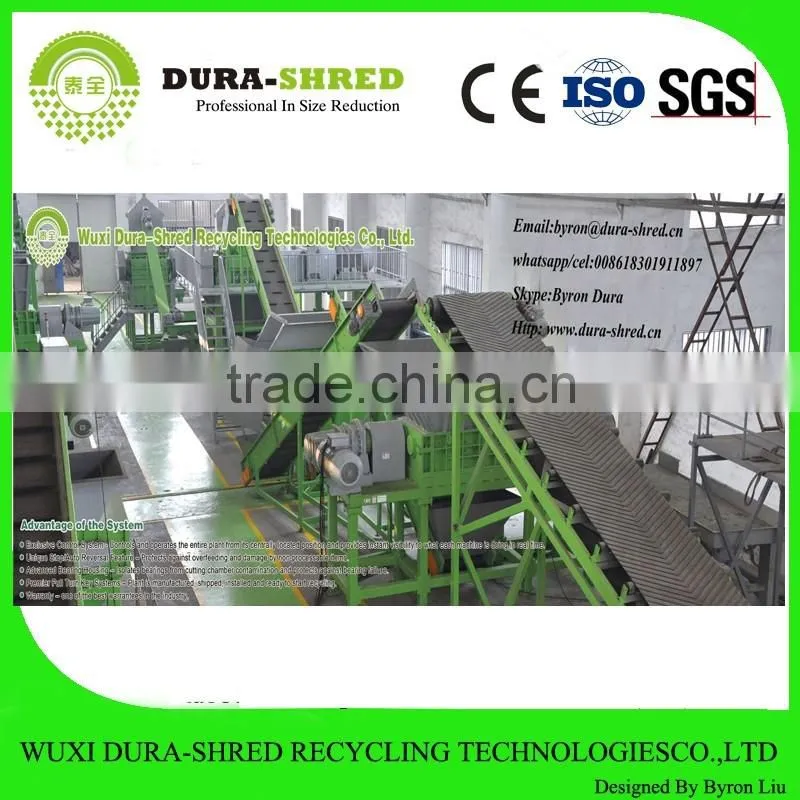 Dura-shred special designed tires and wood shredder machine