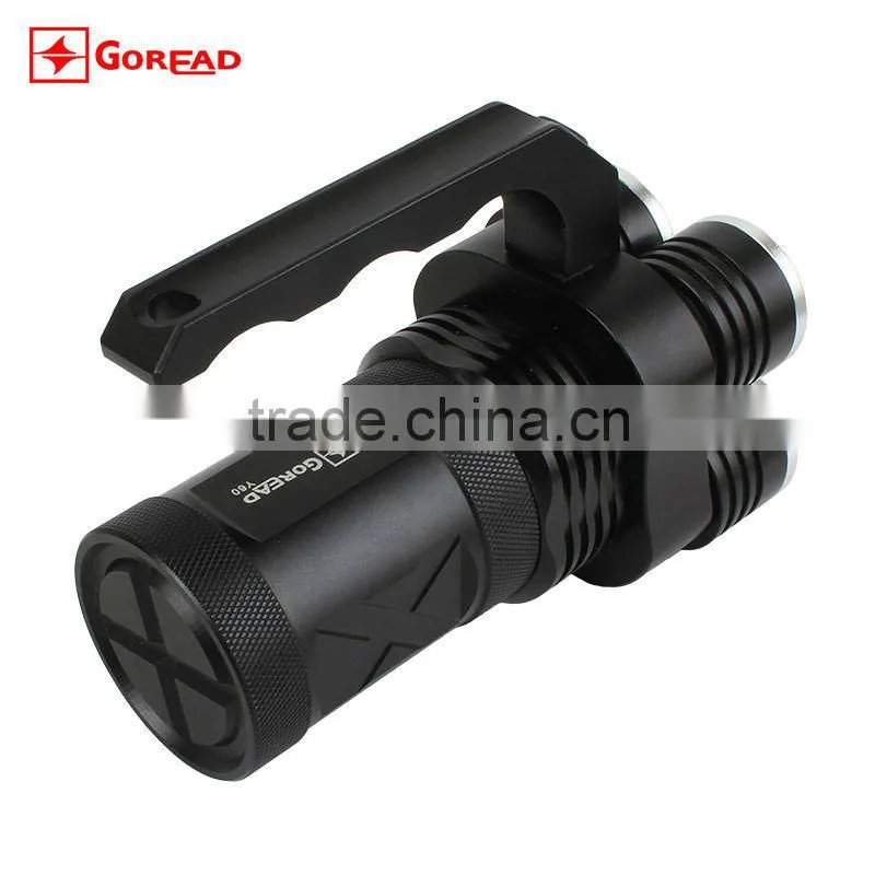GOREAD Y60 High bright black aluminum rechargeable T6 flashlight 4*LED 4 mode 40W search products