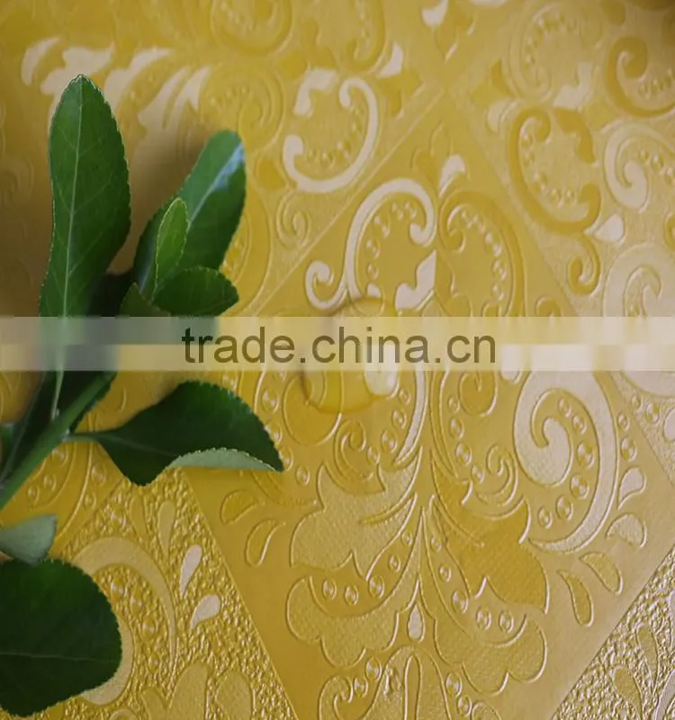 Hot embossed and printed compound non-woven fabric PVC tablecloth