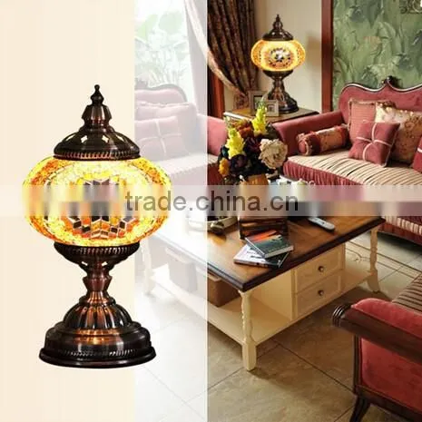 Handmade Turkish decorative mosaic desk lamp