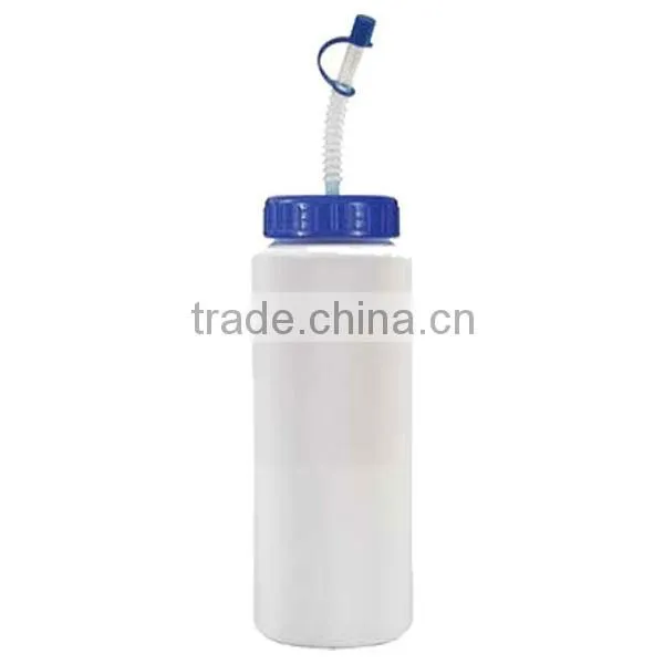 1000ml/32oz BPA free plastic sports bottle with straw lid