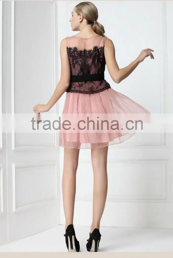 2015 Wholesale Fashionable Lace Very Cute Puffy Prom Dress Design